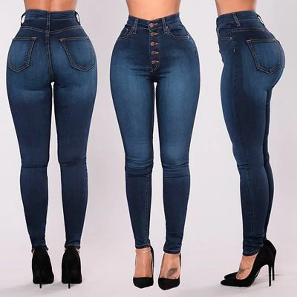 Jeans ženska, Visoka, Vitka Suh Denim mehko udobno Stretch Slim Hlače Tele Dolžina Kavbojke mujer fant jeans za ženske