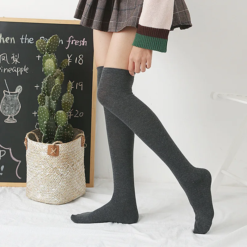 Jeseni in pozimi novi kolena nogavice Ženske Japonski šoli vetra barva nogavice, Ženske visoka cev bombažne nogavice debelo