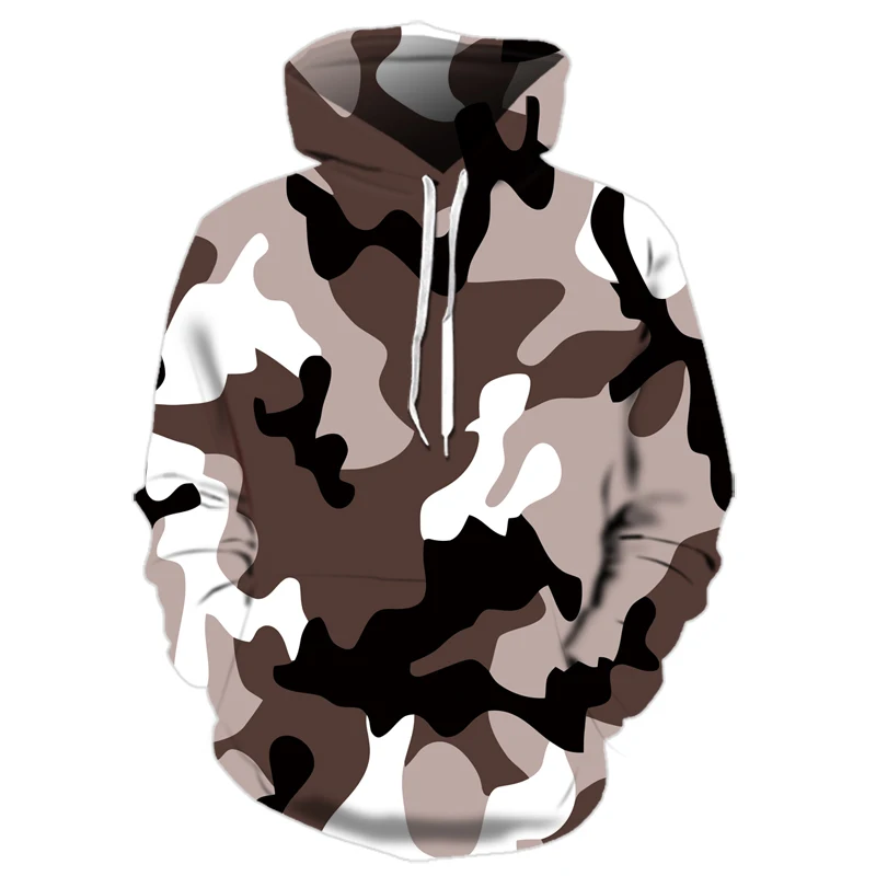 Jeseni Maskirnim Tiskanja pulover s kapuco za Moške Hip Hop Vrvico Puloverju Ulica Priložnostne Maskirno Vojaško Usposabljanje 3D Hoodie Majica