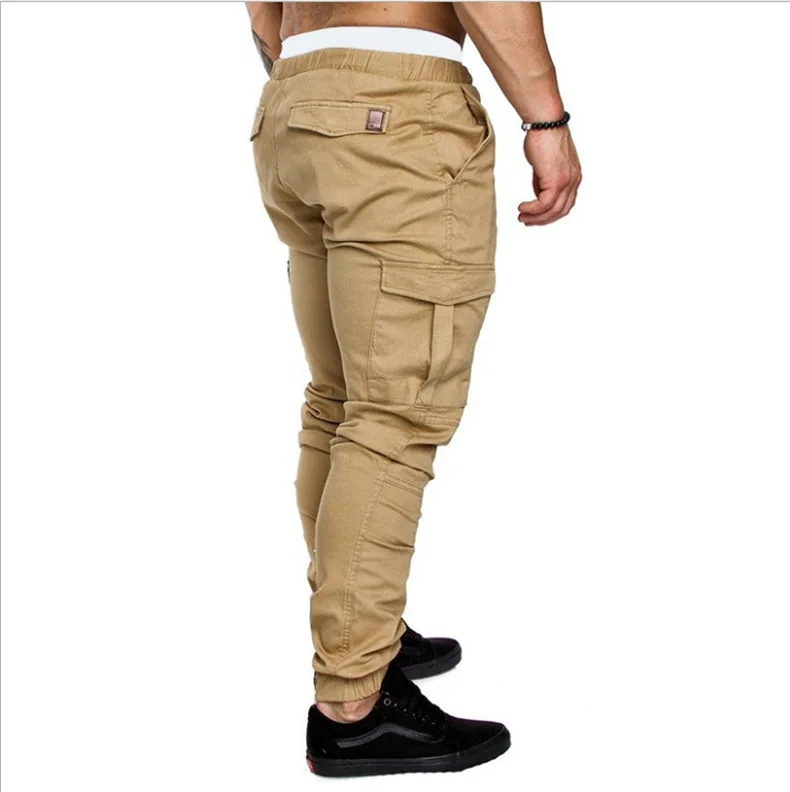 Jeseni, pozimi priložnostne dolge hlače odsek odsek šport hlače za moške, multi-žep tovora hlače ulične moški moški hip hop oblačila