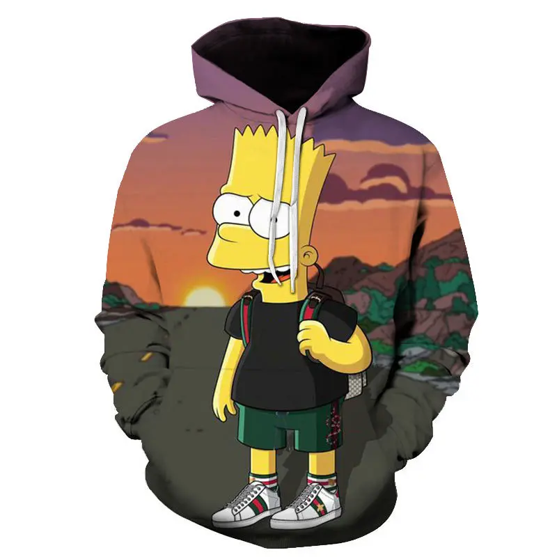 Jeseni smešno anime simpson hoodies moških 3d print mode Simpsons, športna majica Moški oblačila Hoodies moških oversize hoody