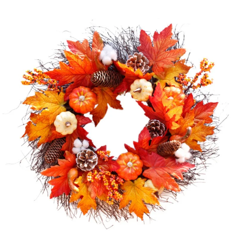 Jeseni Vrata Venec Umetno Bučna Jagode Maple Leaf Doma Dekoracijo Halloween Zahvalni Dan Festivala Rekvizitov, Okras