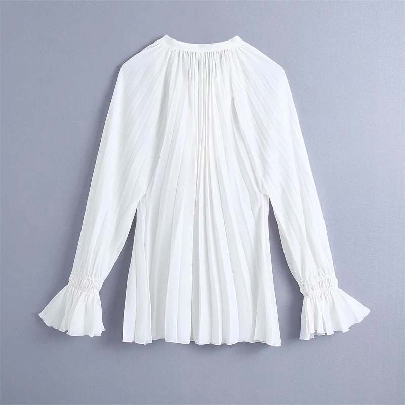 Jeseni Za Belo Naguban Ženske Bluze Jeseni Leta 2020 Prevelike Majice Ženska Dolg Rokav Ruffle Lisice Letnik Lok Bluzo Dame Vrhovi