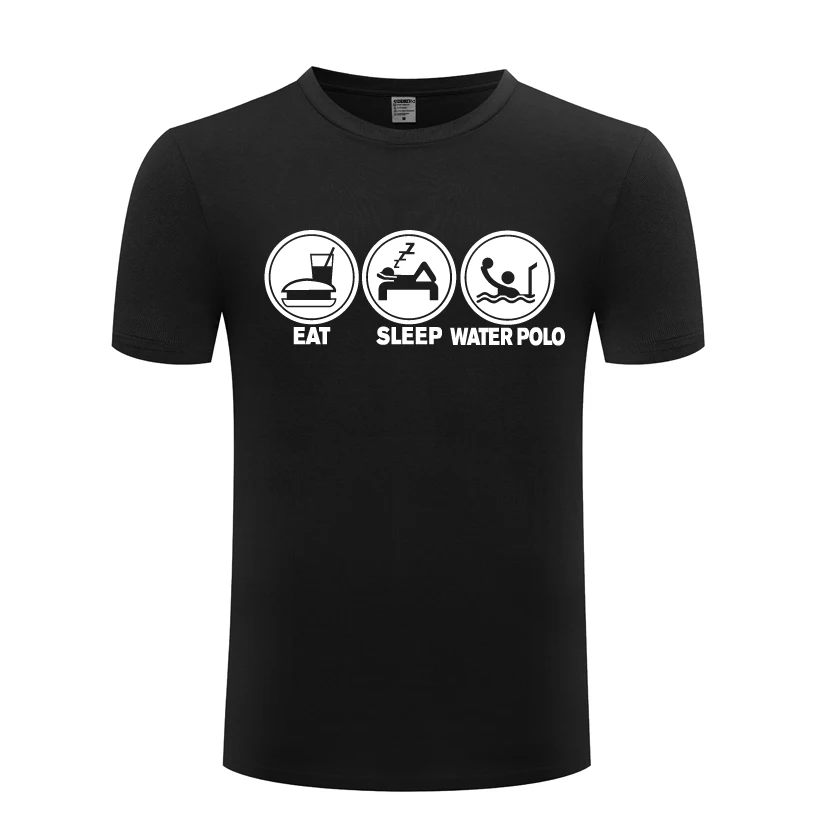 Jesti, Spati, vaterpolo Smešno Ustvarjalne moška T-Shirt Majica s kratkimi rokavi Moški 2018 Nove Kratek Rokav O Vratu Bombaž Priložnostne Vrh Tee