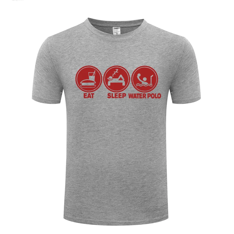 Jesti, Spati, vaterpolo Smešno Ustvarjalne moška T-Shirt Majica s kratkimi rokavi Moški 2018 Nove Kratek Rokav O Vratu Bombaž Priložnostne Vrh Tee