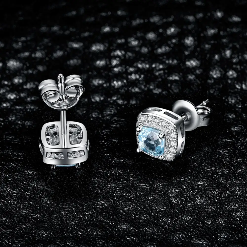 JewelryPalace Blazine Resnično Modro Nebo, Topaz Stud Uhani 925 Sterling Srebrni Uhani Za Ženske Korejski Earings Modni Nakit