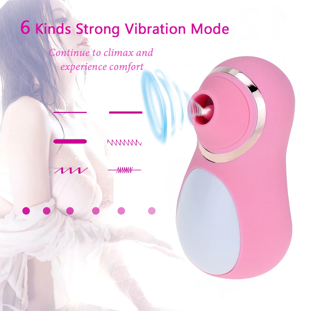 Jezik Lizanje Vibrator 6 Frekvenca Nastavek Sesanju Vibratorji Klitoris Stimulator Prsi Massager Adult Sex Igrače za Žensko Sexo