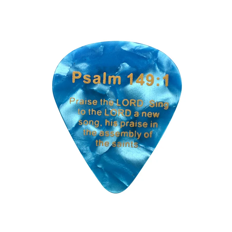 JEZUS Celuloidnih Kitara Pick 0.71 MM Zlate Besede Rimljanom 10:13 Psalm 149:1 & Psalm 147:1 Mix barve