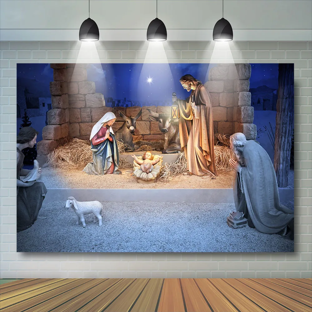 Jezus Kristus Zagovornik Ovce Fotografija Ozadje Božič Bleščice Star Noč Novorojenčka Stranka Ozadju Photocall