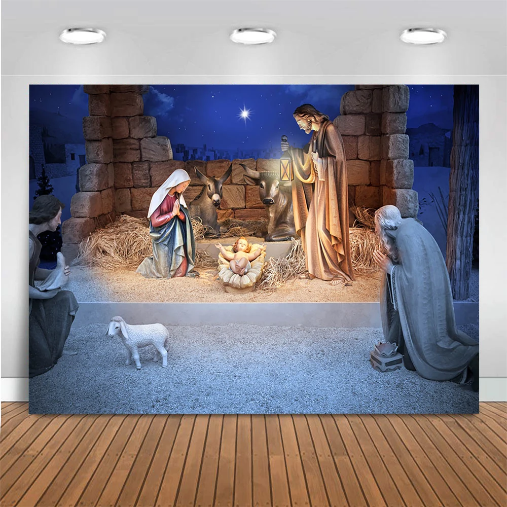 Jezus Kristus Zagovornik Ovce Fotografija Ozadje Božič Bleščice Star Noč Novorojenčka Stranka Ozadju Photocall