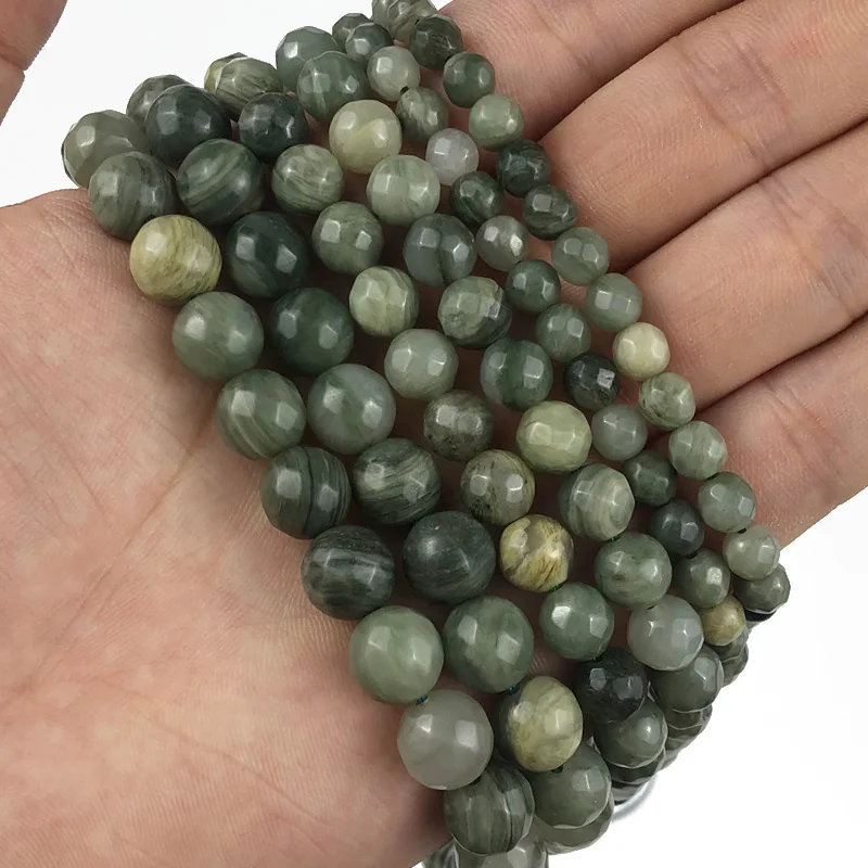 JHNBY Gladko Smaragdite Taramite Naravnega Kamna 6/8/10 MM Krog Svoboden kroglice za Nakit, izdelava DIY zapestnice ogrlica dodatki