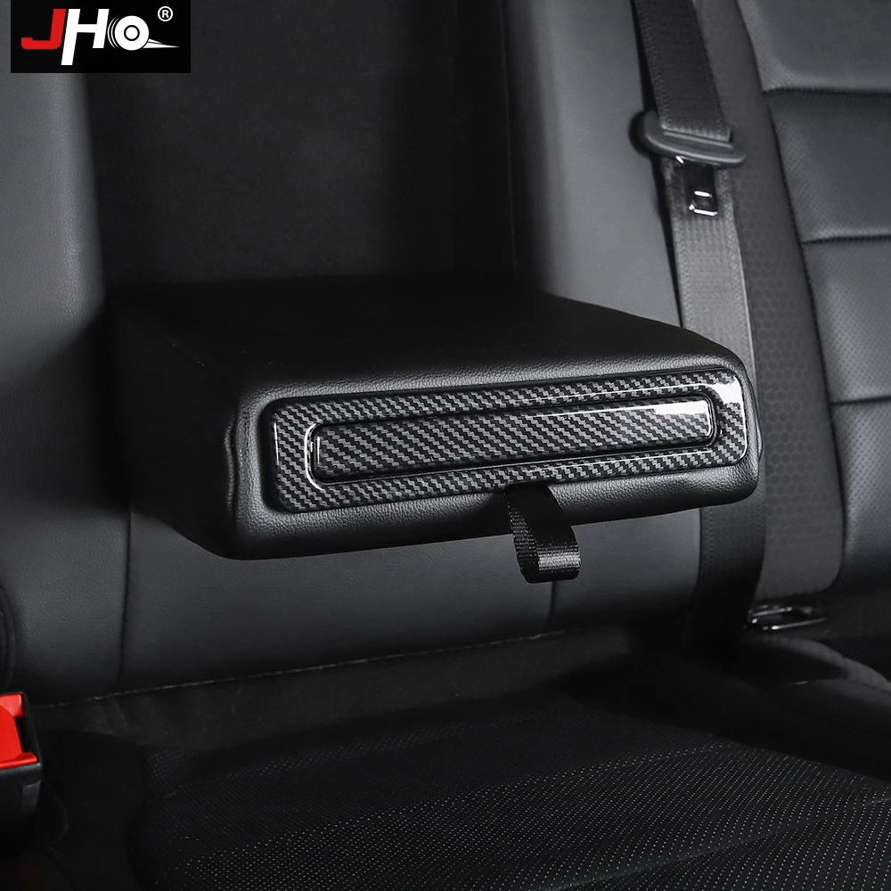 JHO ABS Ogljikovih Zrn zadnjem Sedežu Armrest Plošča Prekrivni Pokrov Trim Za Ford F150 RAPTOR 2017-2019 2018 XLT XL Avto Dodatki