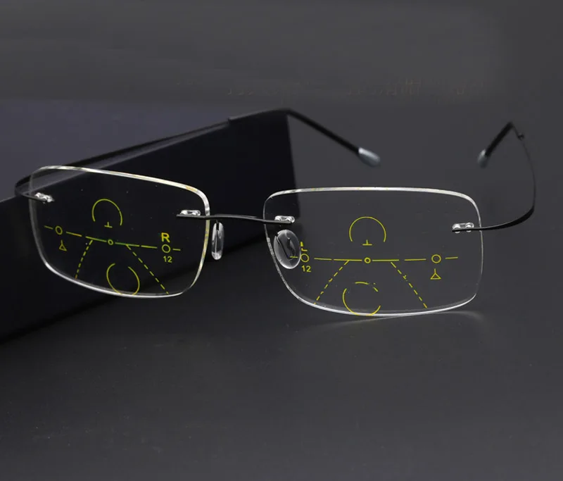 JIE.B Smart Progresivna Multifokalna Photochromic Branje Očala za blizu in daleč Večfunkcijsko rimless očala Bifocal Očala