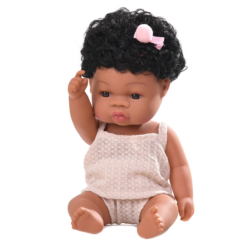JINGXIN 35 cm Prerojeni Baby Doll Afriško Črno Dekle Veren Lutke Otroške Igrače Za Otroke, Dekleta Fantje Dojenčki Telo Igrajo Vinil Lutke