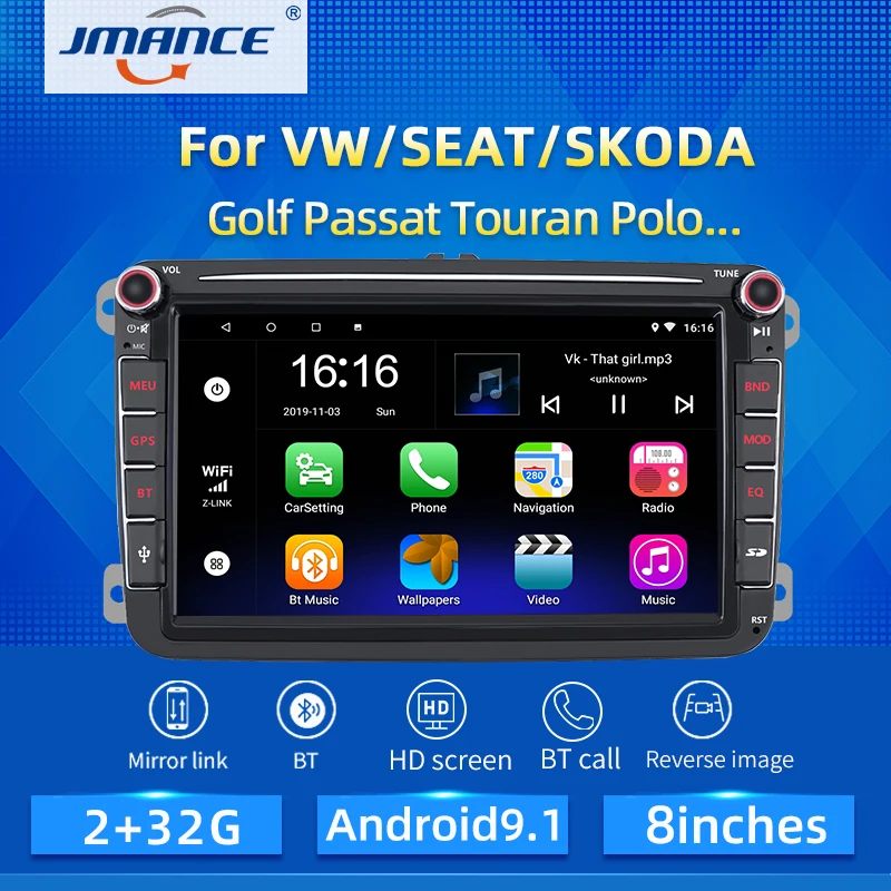 JMANCE Android 9.1 2Din Avto MP5 Multimedijski Predvajalnik Videa, GPS, Avto Radio, Auto Radio Stereo 8