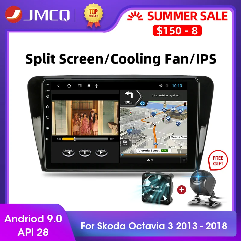 JMCQ Android 9.0 T3L PLUS Za Skoda Octavia 3 A7 Obdobje 2013-2018 Avto Radio Multimidia Video Predvajalnik Navigacija GPS 2GB+32GB DSP Ni 2din