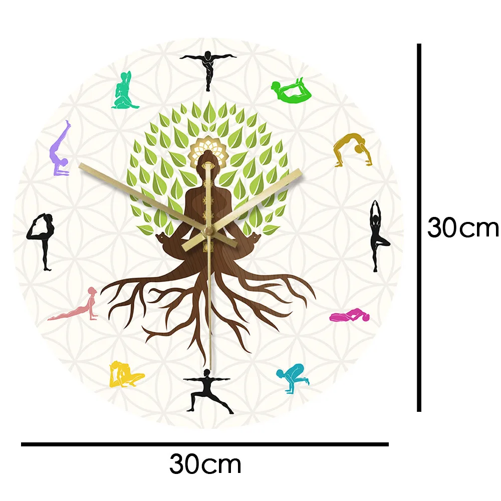 Joga Studio Drevo Življenja Pisane Stene Watch Ura Naravne Energije Za Meditacijo Tiho Horloge Klok Lotus Predstavljajo Drevo Gledal