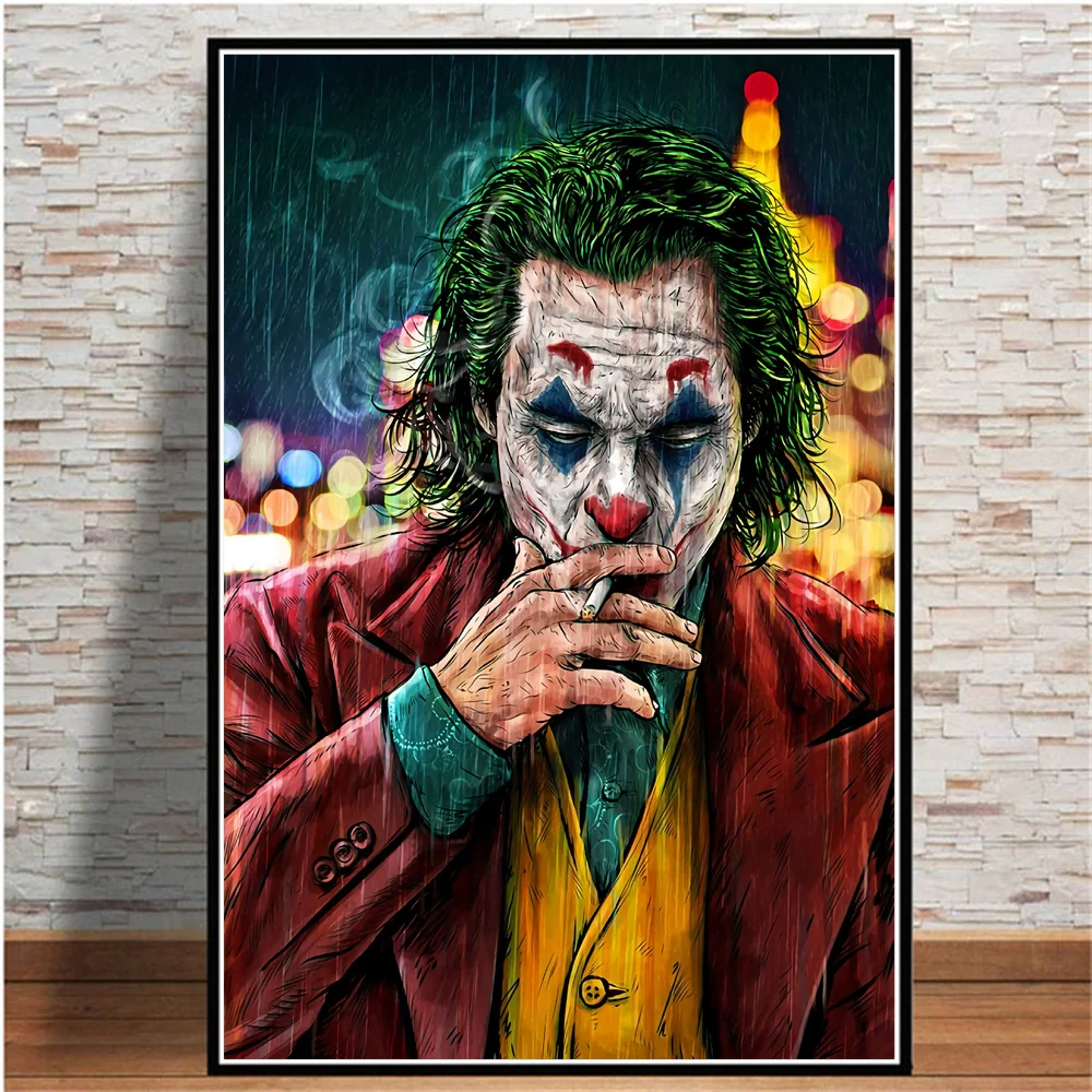 Joker Film Plakatov In Fotografij Joaquin Phoenix Kajenje Joker Slika Na Platnu Steno Umetnosti Slikarstva Za Dnevna Soba Dekoracijo