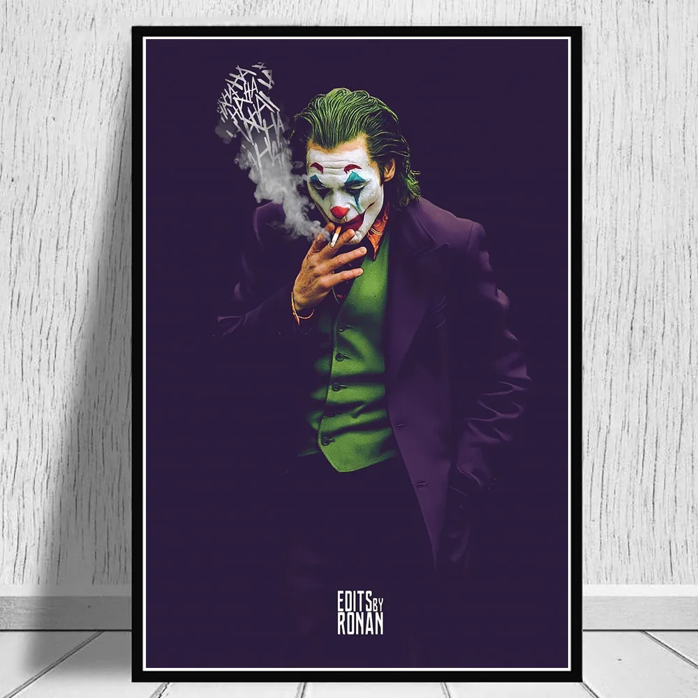 Joker Film Plakatov In Fotografij Joaquin Phoenix Kajenje Joker Slika Na Platnu Steno Umetnosti Slikarstva Za Dnevna Soba Dekoracijo