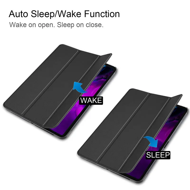 JONSNOW Primeru za leto 2020 iPad Pro12.9 inch PU Usnje Nazaj Krat Stojalo Auto Sleep/Wake up Smart Cover Primeru z Režo za Pisala