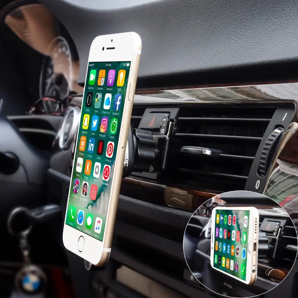JOVEINS Močna Magnetna Avto Nosilec za Telefon, 360-Stopinjski Zasuk Univerzalno Zraka Vent Avto Nosilec Stojalo Podpora za iPhone X 8 Samsung