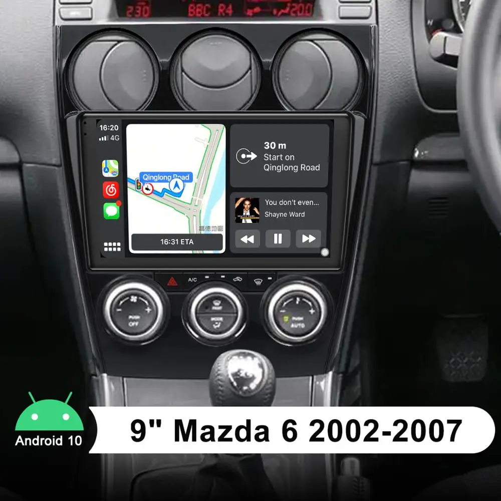 JOYING avtoradio, predvajalnik, GPS navigacija stereo autoradio 4GB RAM+64GB ROM 1280*720, IPS za Mazda 6 2002-2007 z carplay&4G&RDS
