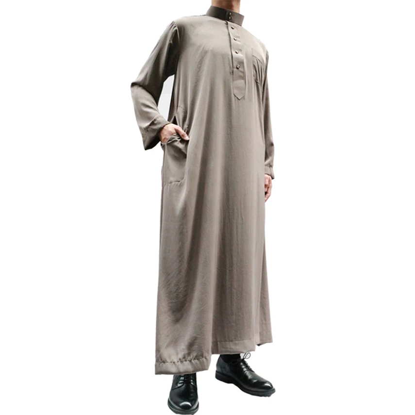 Jubba Thobe Karftan za Moške Islamska Oblačila Muslimanskih Moda Dubaj Eid Mubarak Arabski Saudova Arabija, Turčija Dolgo Haljo Abaya Obleko