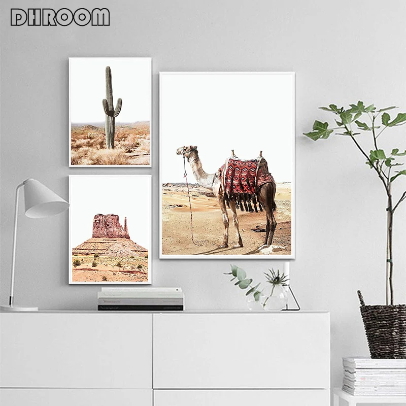 Jugozahodni Krajine Dekor Tiskanja Potovanja Plakat Arizona Puščavi Platno Slikarstvo Bohemian Kaktusov Wall Art Slike za dnevno Sobo