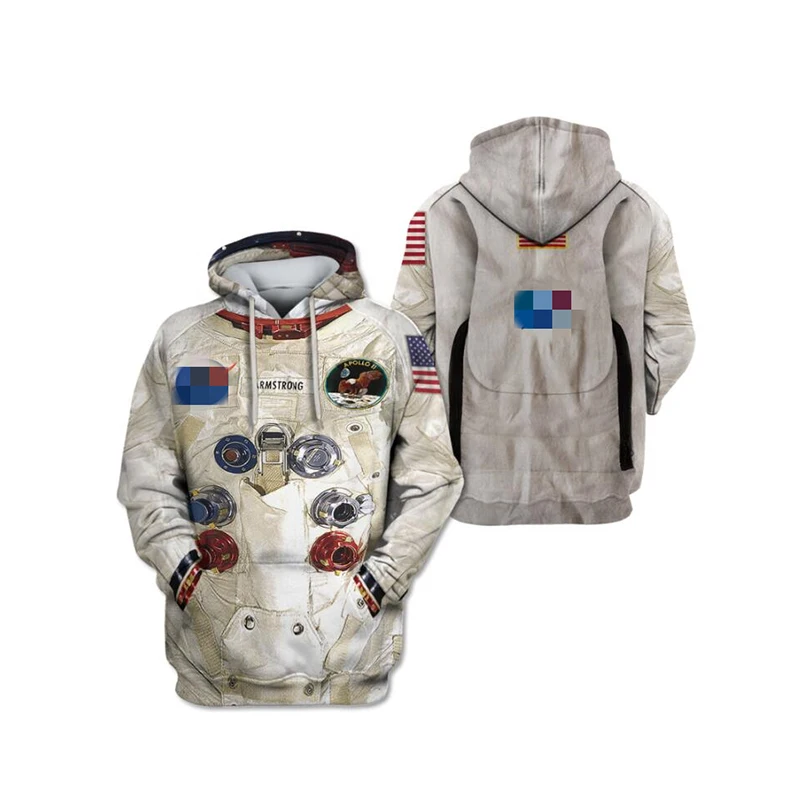 Jumeast blagovne Znamke Moških/Žensk 3D Tiskanih Astronavt Armstrong Spacesuit priložnostne, Športni Pulover Moda Pomlad Zadrgo s Kapuco