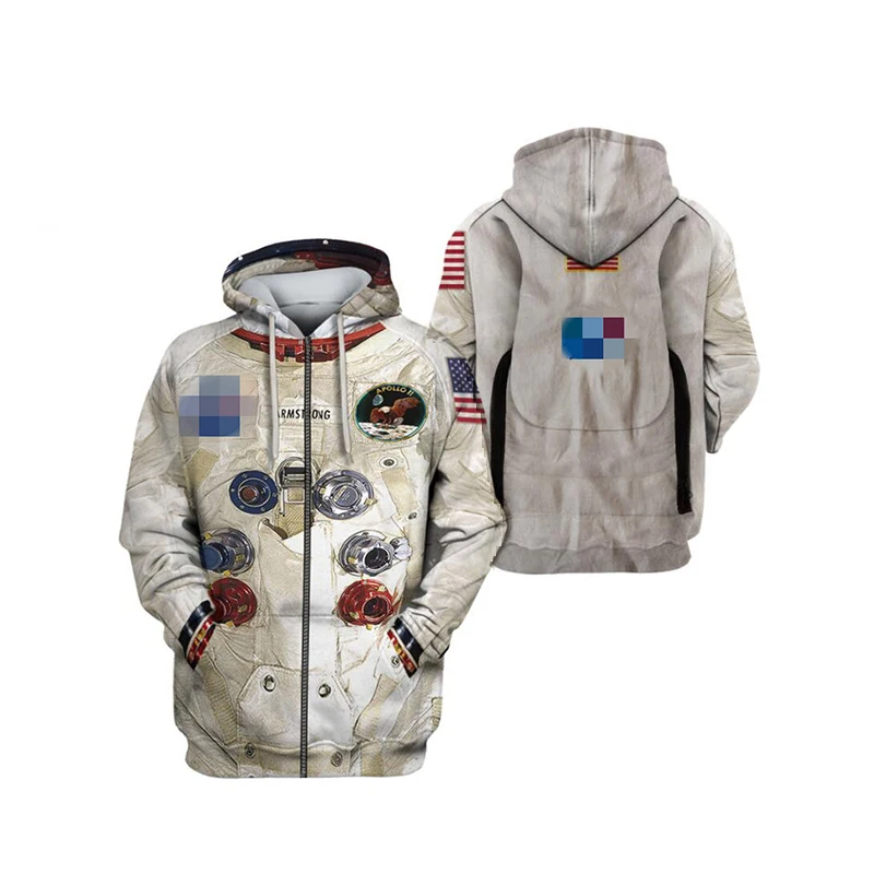 Jumeast blagovne Znamke Moških/Žensk 3D Tiskanih Astronavt Armstrong Spacesuit priložnostne, Športni Pulover Moda Pomlad Zadrgo s Kapuco