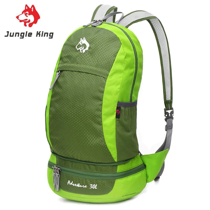 Jungle Kralj 30 L, velike zmogljivosti, multi-funkcija Nepremočljiva Šport planinstvo kože, nahrbtnik, torbico, dve v eni je mogoče zložiti, 350 g