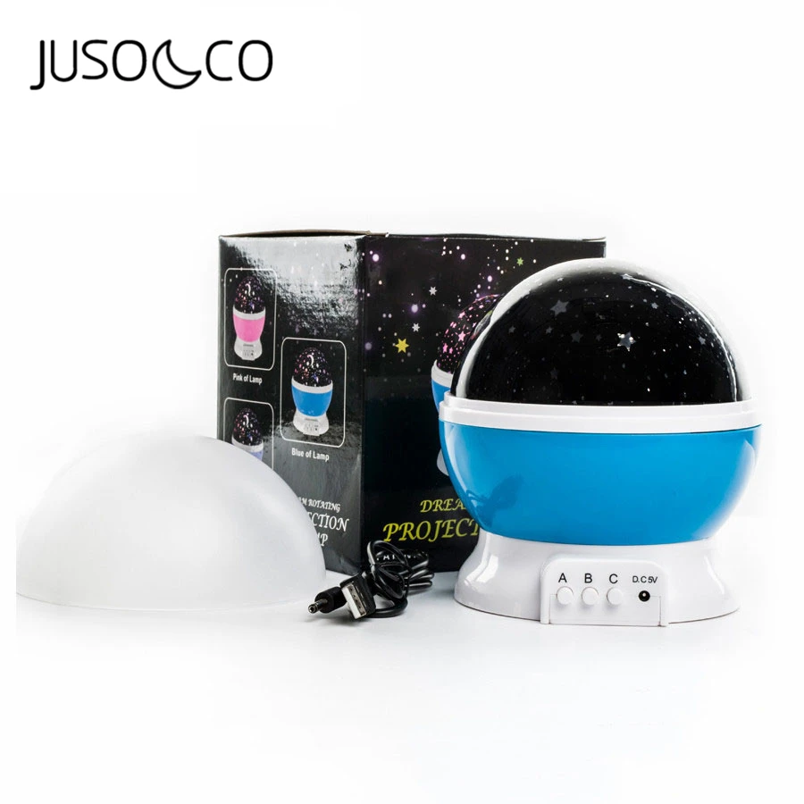 JUSOCCO Obračanje Noč Svetlobni Projektor Spin Zvezdnato Nebo Star Mojster Otroci otroški Baby Spanja Romantično Led USB Lučka Projekcija