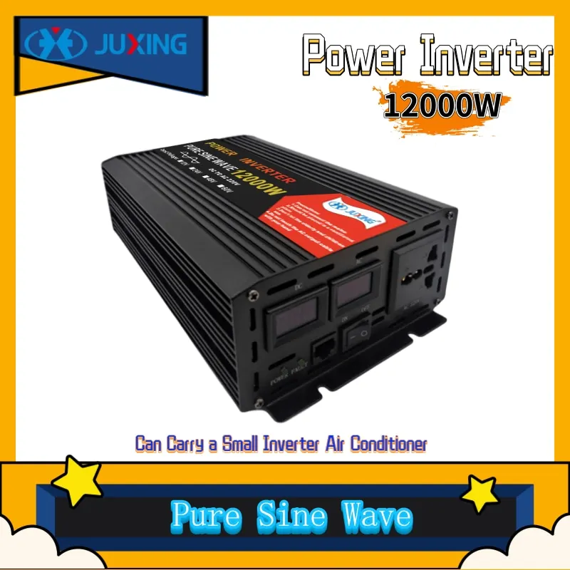 JUXING 12000W Pure Sine Wave Power Inverter DC12V na AC230V Pretvornik Uporaba za klimatska Naprava, Hladilnik,Mikrovalovna pečica, Drill
