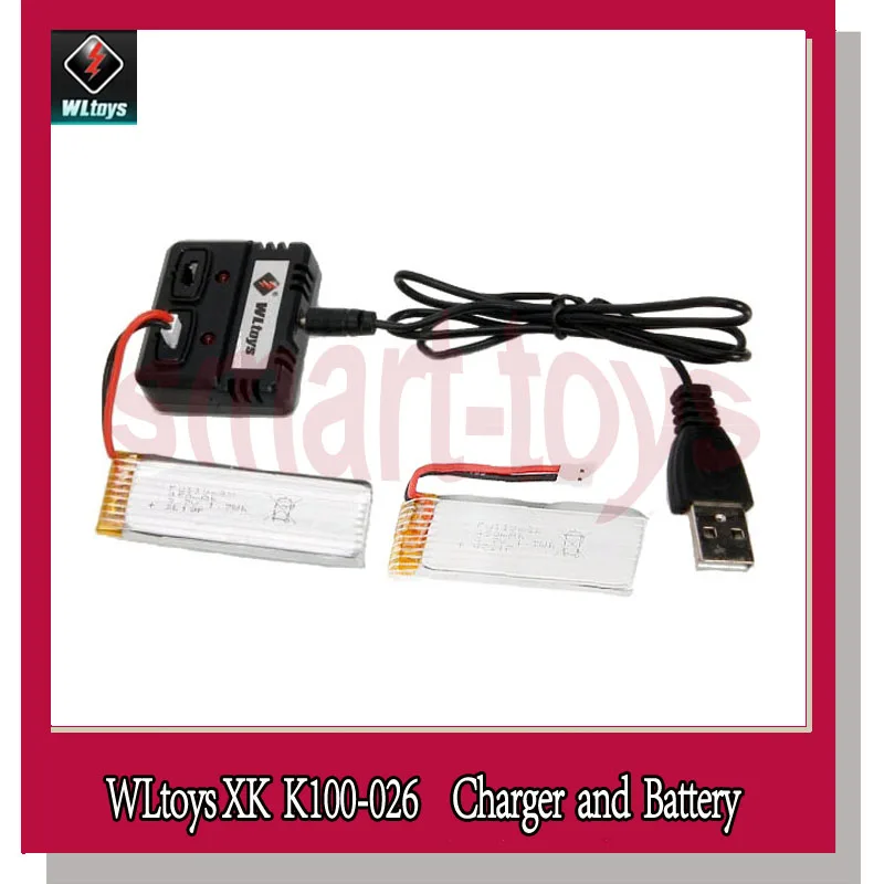 K110 Baterijo 3,7 V 450mAh in Polnilnik USB K100-026 za Wltoys K100 K110 V977 V930 Helikopter Deli