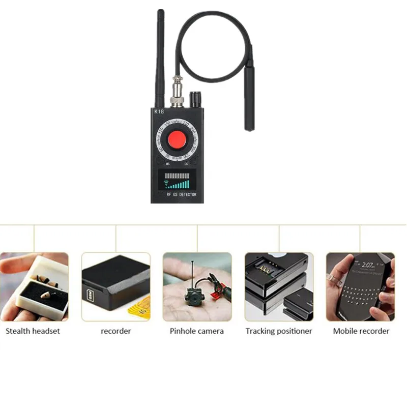K18 Multi-funkcijo Anti-spy Detektor Fotoaparat GSM Audio Bug Finder Signala GPS Objektiv RF Tracker Zazna Brezžične Izdelke EU/ZDA Plug