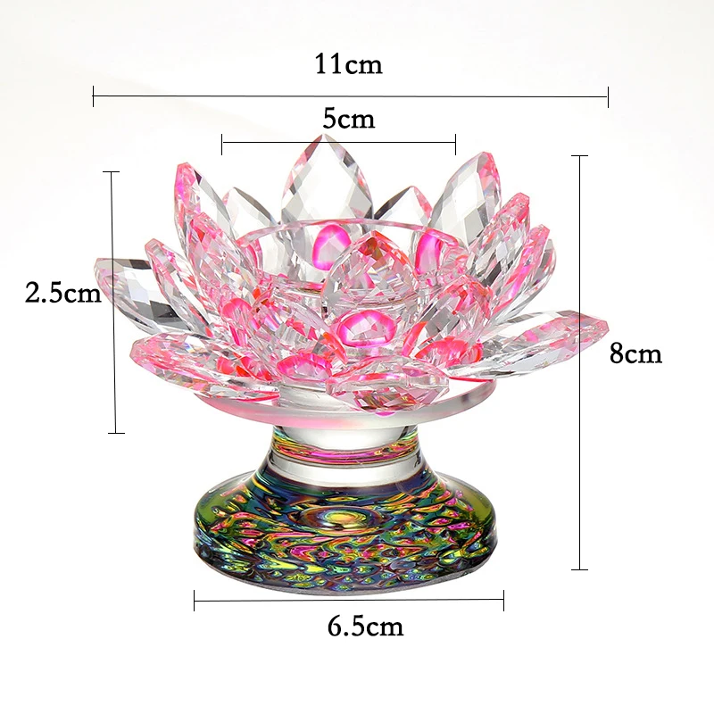K9 Kristalno Lotus Flower Figur Miniaturni Vrt Fengshui Okraski Doma Dekor Dodatki Sodobne Budistični Svečnik 19ss