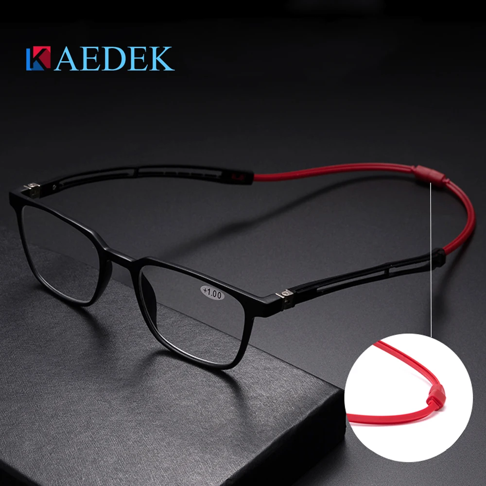 KAEDEK Nove Unisex Nastavljiv Vratu Visi Očala Zložljiva Magnet spredaj Obravnavi Očala Ženska Moški Računalnik Presbyopic Očala