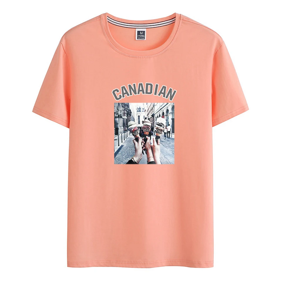 Kakovost 95% Bombaž, 5% Spandex Azijskih Velikost Kratkimi Rokavi Moški Majica Fashion Kanadski Natisnjeni Roza Siva Poletnih O-vratu Človek T-shirt