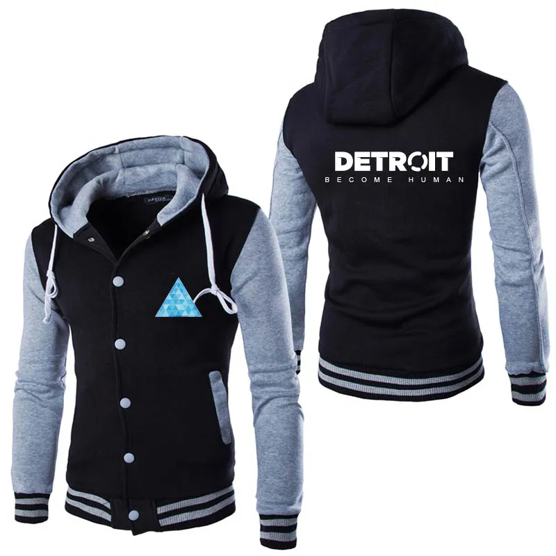 Kakovostno Načrtovanje Stilsko Detroit: Postali Človekovih Hoody Moški Cosplay Hoodies Kul Slim Baseball Suknjič Kostum Plašč