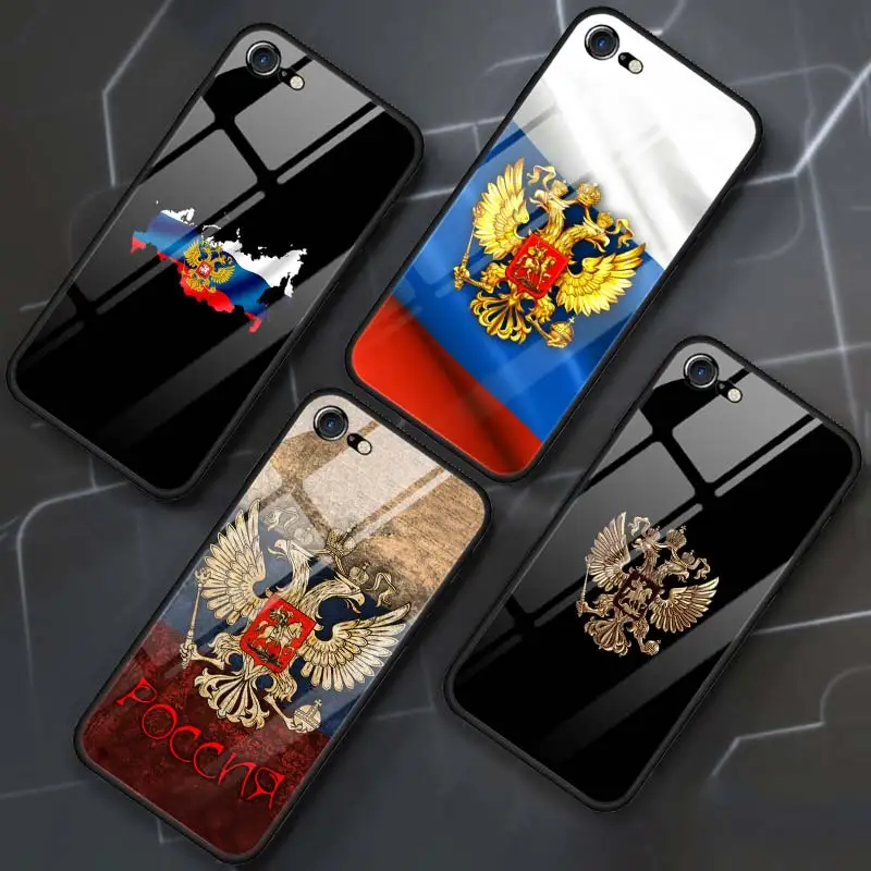 Kaljeno Steklo Primeru Telefon Za iPhone 12 11 Pro Pro Max SE 2020 X XS MAX XR 7 8 6 6s Plus Kritje Coque Armenija Rusija Zastavo, Grb