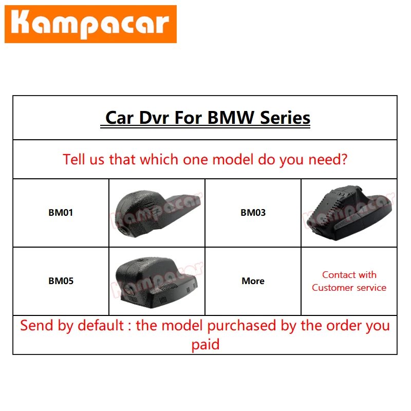 Kampacar BM11-C Wifi Dash Cam Avto Dvr Kamero Za BMW 1 3 4 5 M135i 430 535i GT F34 F32 F11 535 X1 F48 X2 X3 X4 F26 X5 F15 X6 F16