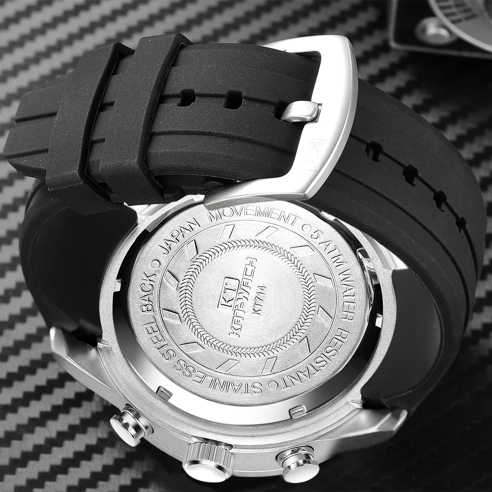 KAT-WACH moda za moške vojaške straže 50 metrov vodoodporna LED watch quartz uro športne gledati moške Relogios Masculino watch