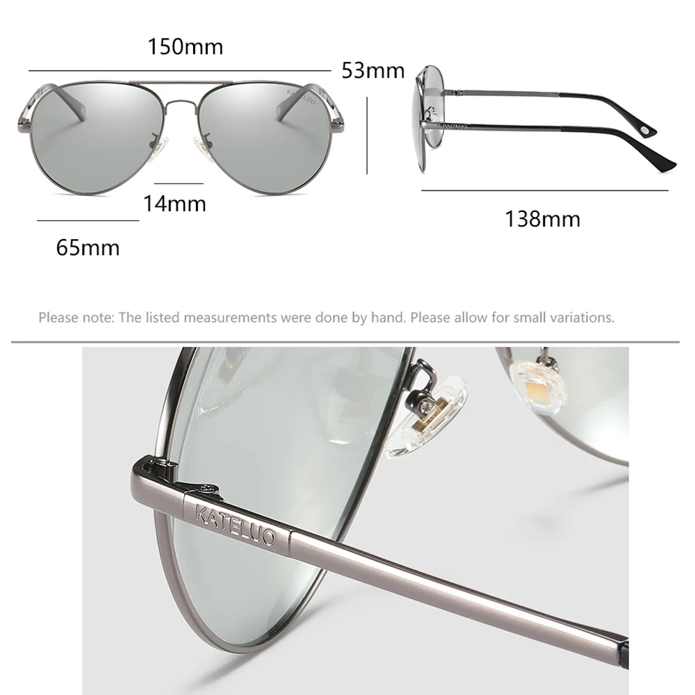 KATELUO 2020 Polarizirana sončna Očala Moških Očala za Vožnjo Dan Nočno Vizijo očala Photochromic Pilotni sončna Očala za Moške 7759