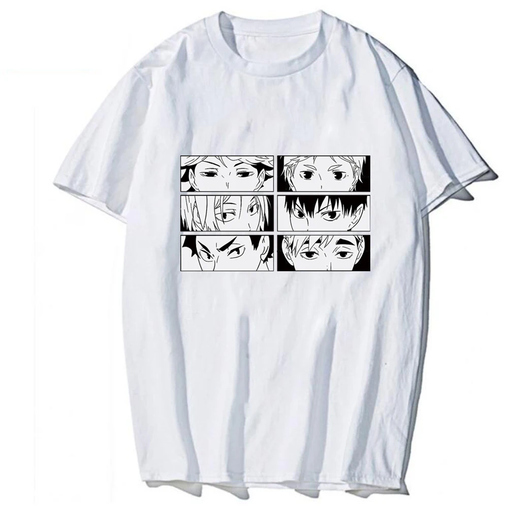 Kawaii Haikyuu T-shirt Moški Ženske Kratek Rokav Tee Anime Manga Vrhovi Oblačila