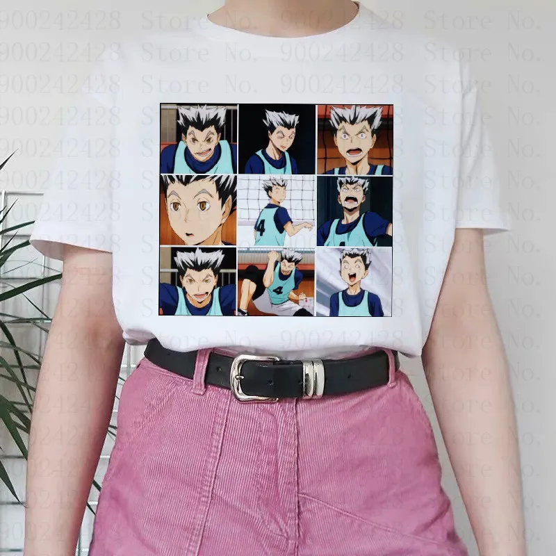 Kawaii Oya Oya Oya Haikyuu Kuroo Anime Majica s kratkimi rokavi Ženske Letijo Visoko, Grafični Tees Poletje Vrhovi Karasuno Japonski Risani T-shirt Ženska