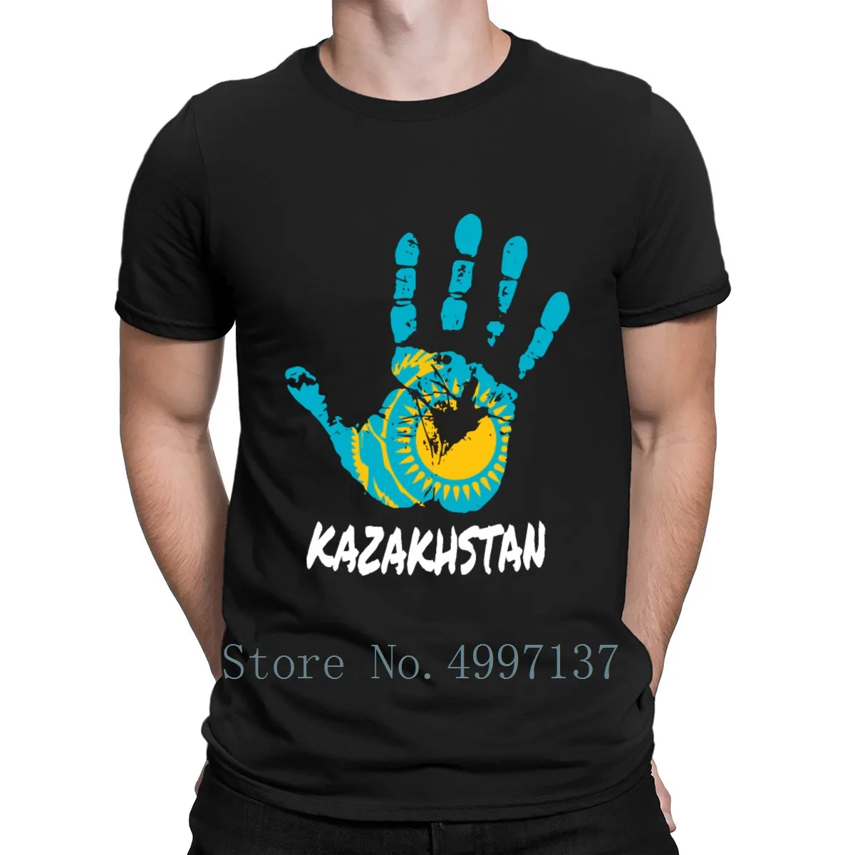 Kazahstan T Shirt Osnovne Poletje Slog, Okrogel Ovratnik, Kratkimi Rokavi Oblikovanje Kul Edinstveno Graphic Majica