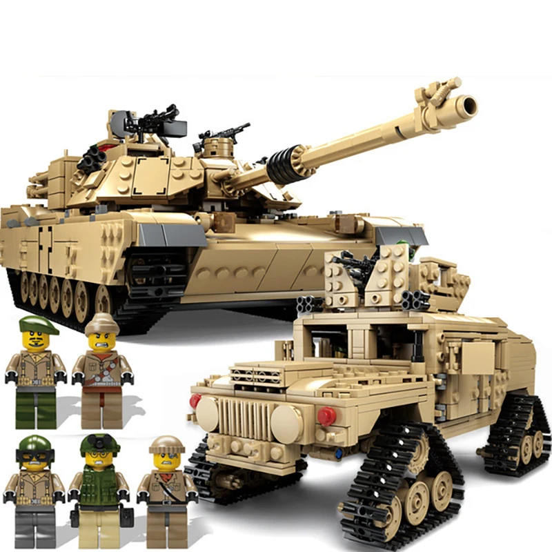 KAZI 1463PCS 2-v-1 tank oklepna vozila tehnologije gradnik M1A2 tank ABRAMS model otroke, igrače, darilo za rojstni dan