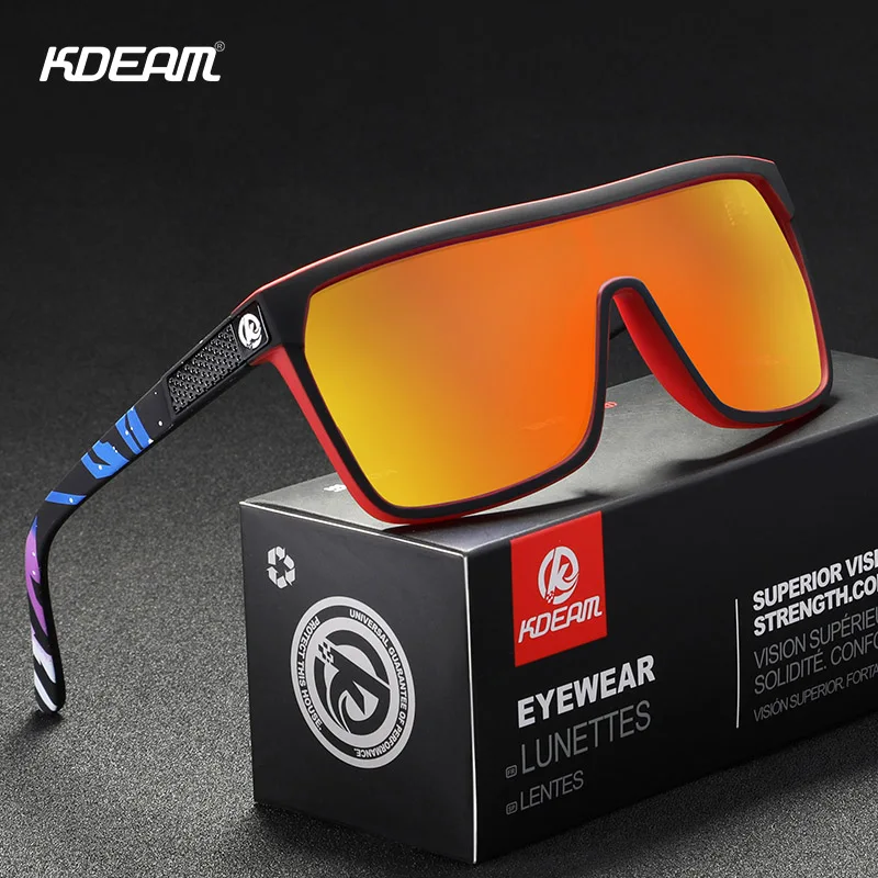 KDEAM Enem Kosu Športna sončna Očala za Moške Polarizirana UV400 Ženske Prevelik Vožnjo sončna Očala Odtenki Kvadratnih Sunglass Z Box