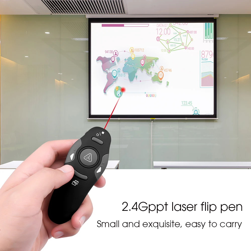 Kebidumei RF Kazalec Pero Brezžični USB Power Point Upravljalnik Daljinski upravljalnik Laser Pero Brezžični Daljinski Rdeči Laserski kazalnik