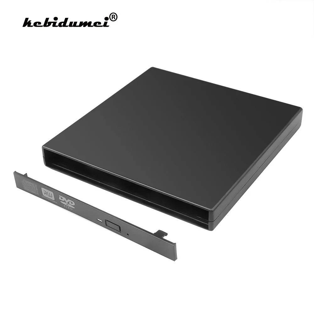 Kebidumei Slim USB2.0 SATA, Zunanji DVD Ohišje Trdega Plastično Ohišje Za Prenosni računalnik Prenosni 12,7 mm CD-ROM Primeru Brez Optičnega Pogona